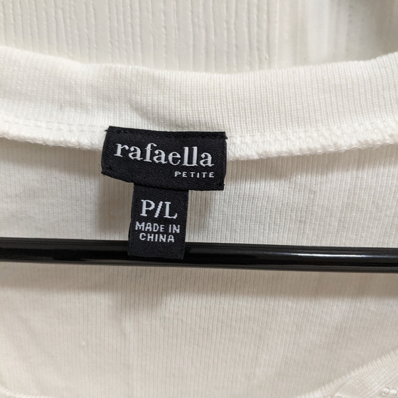 Rafaella Women's Petite Large White Cardigan with Beading - Picture 6 of 8
